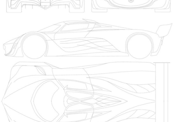Mazda Furai (Мазда Фураи) - чертежи (рисунки) автомобиля